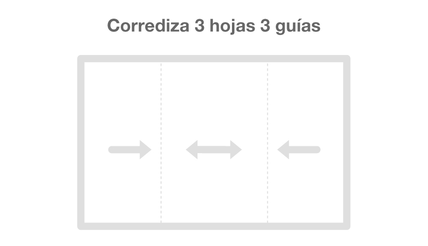 Corrediza 3 hojas 3 guías